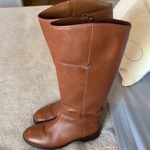 Tory Burch brown riding boots.